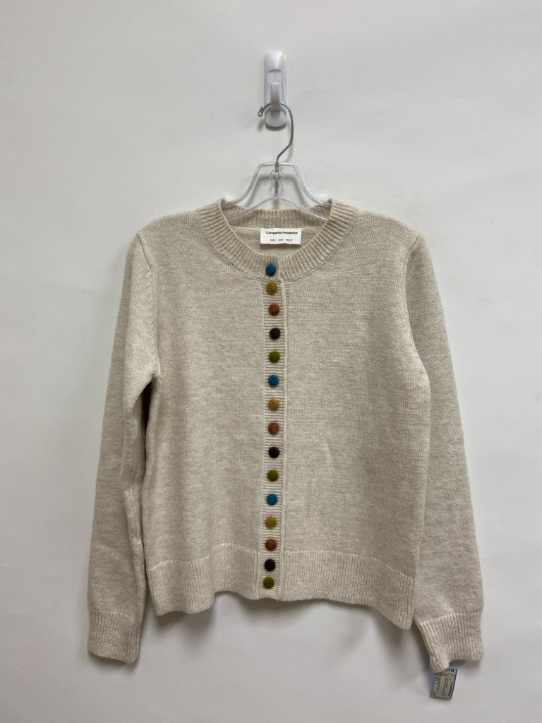 COMPANIA FANTASTICA Size S Beige Multi Color Buttons Ladies Sweater