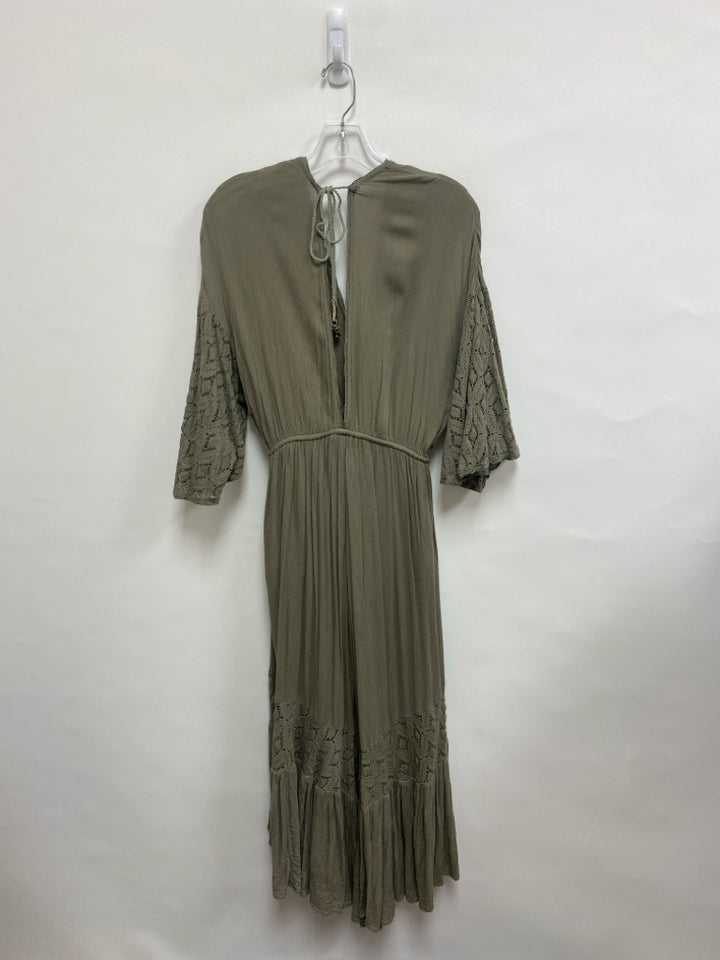 Free People Size XS Olive Green Lace 3/4 Sleeve Ladies Jumpsuit