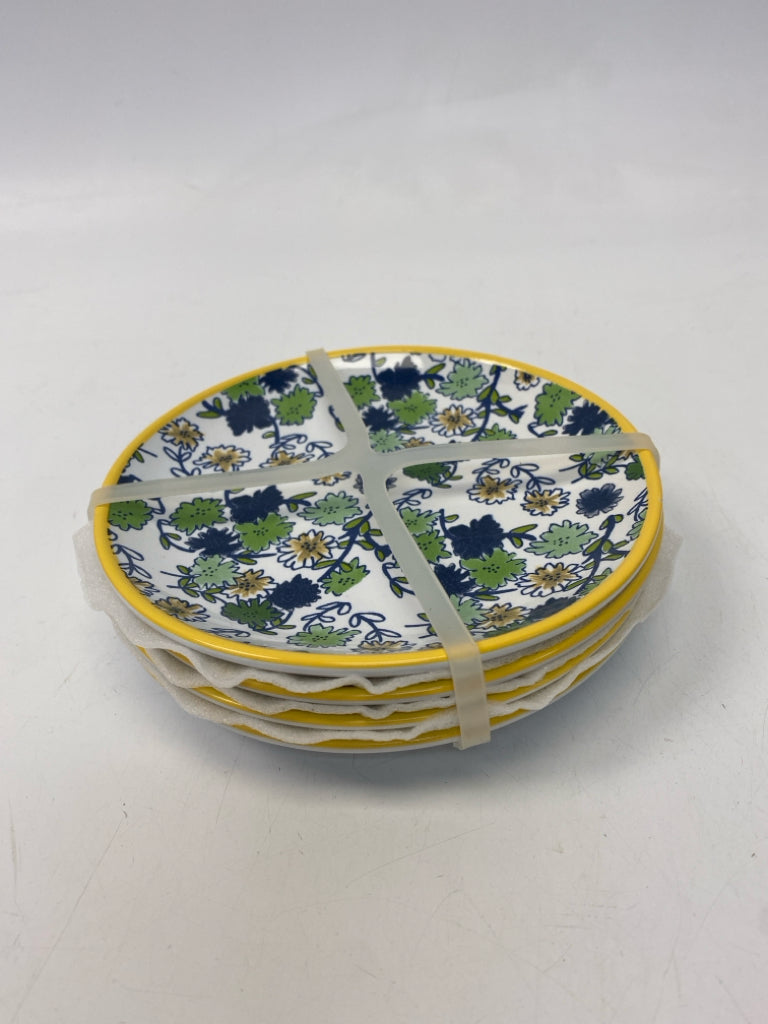 White Blue/Yellow Flowers Ceramic Plate (s)