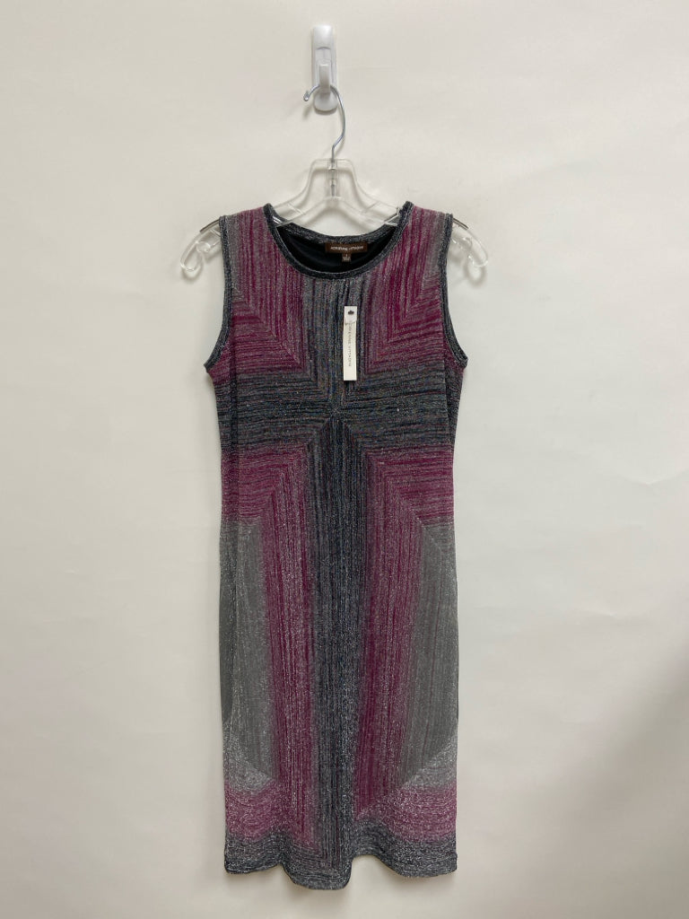 NWT ADRIENNE VITTADINI Size S Silver Pink Sleeveless Ladies Dress