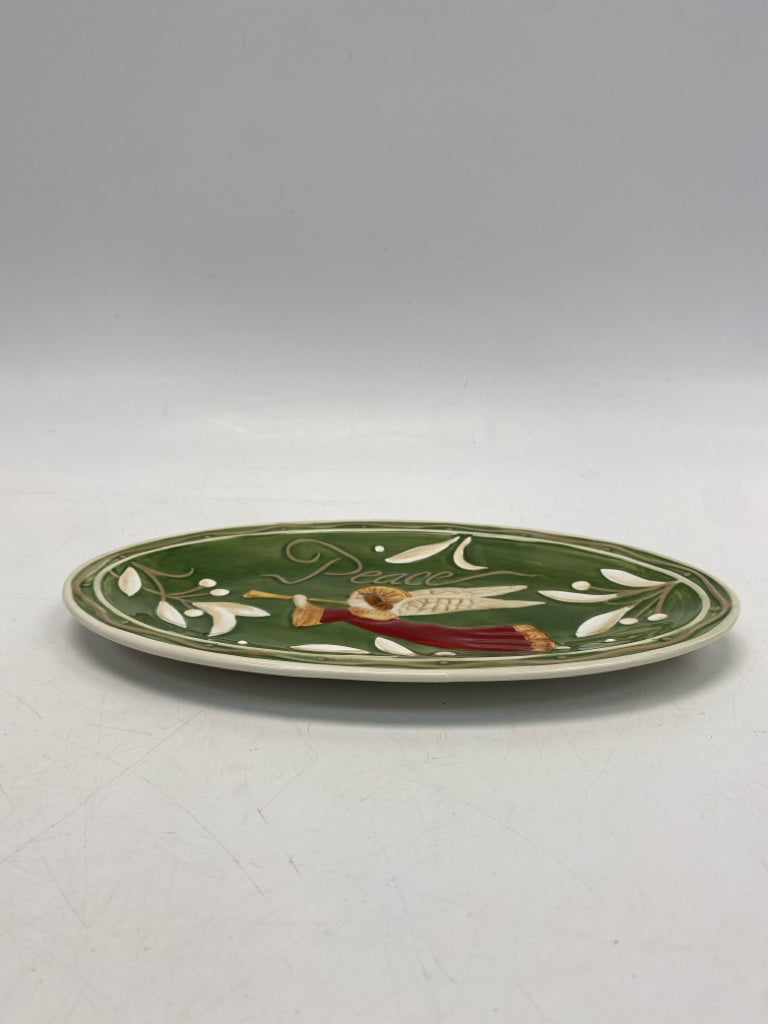 Fitz/Floyd Green/Cream Red/Gold Angel Christmas