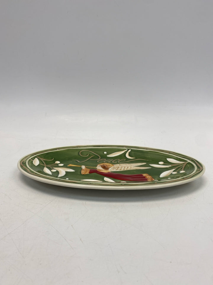 Fitz/Floyd Green/Cream Red/Gold Angel Christmas