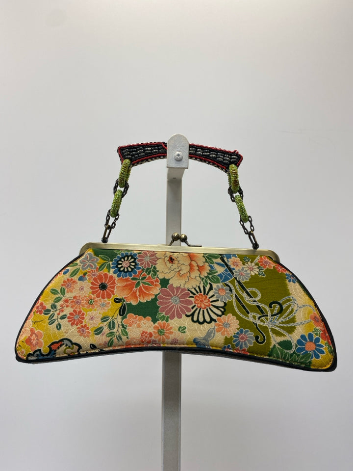 Mary Frances Black Multi-Color Beaded Handbag