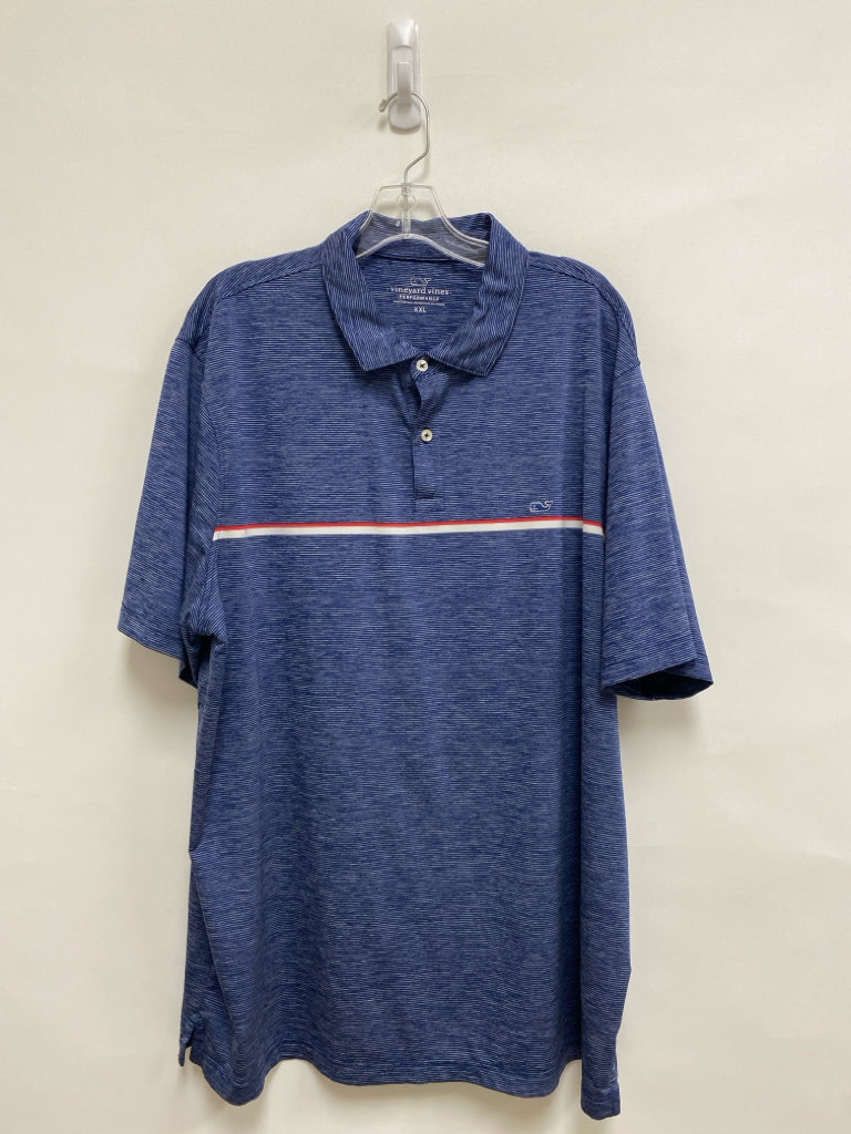Vineyard Vines Size XXL Navy/Gray Stripes Polo Men&
