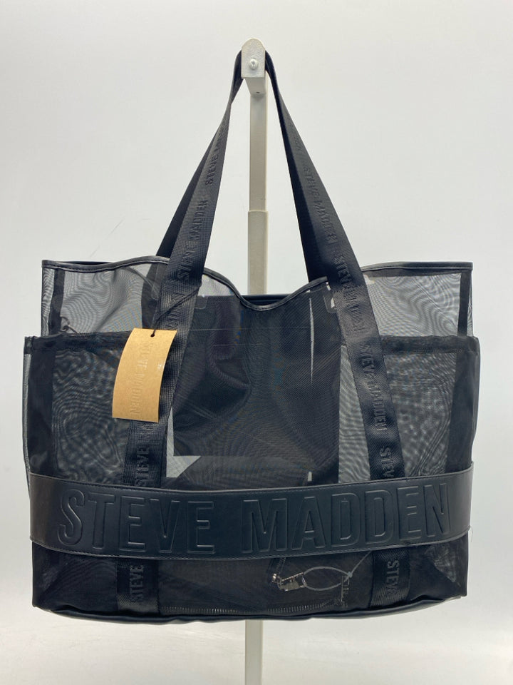Steve Madden Black Mesh Tote Bag