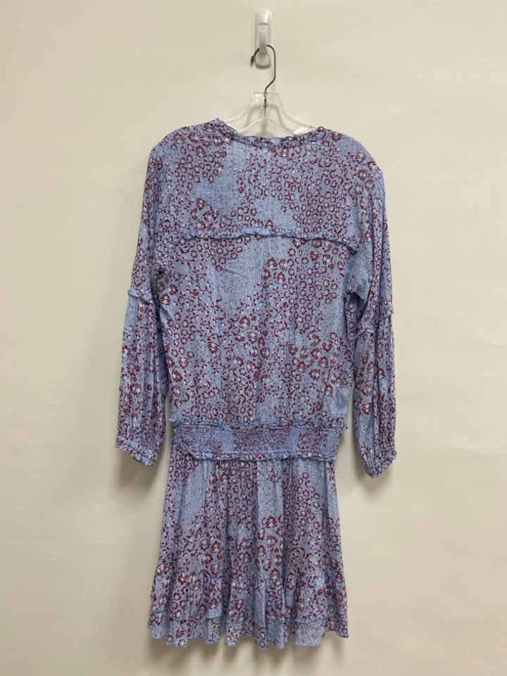 Poupette St.Barth Size M Periwinkle Red/White Floral Ladies Dress