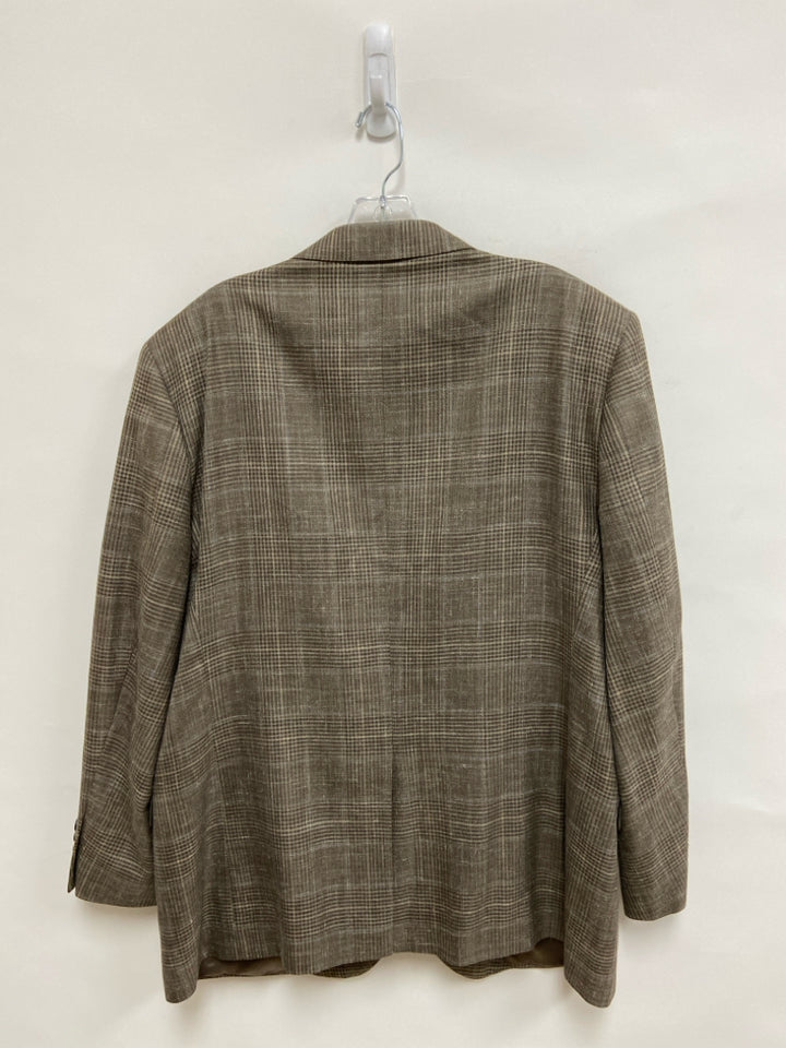 Brooks Brothers Size 46R Dark Brown Plaid Men&