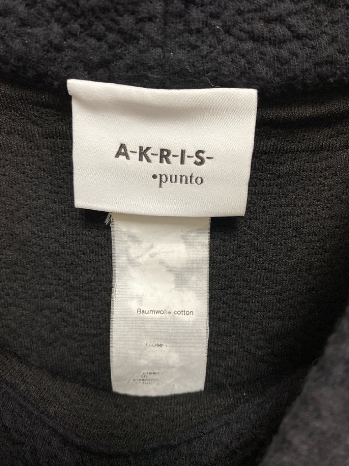 AKRIS punto Size 12 Black Texture Long Sleeve Ladies Dress