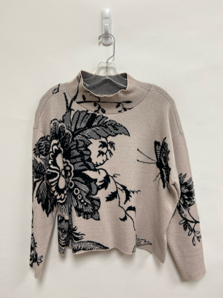 Maeve Size S Cream Gray/Black Butterflies Ladies Sweater