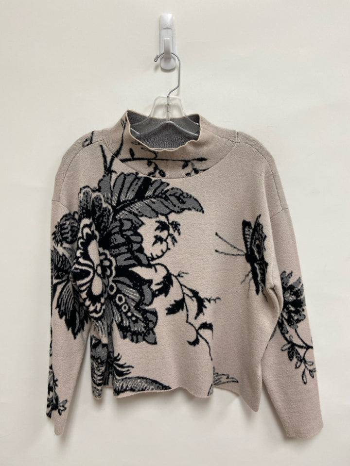 Maeve Size S Cream Gray/Black Butterflies Ladies Sweater