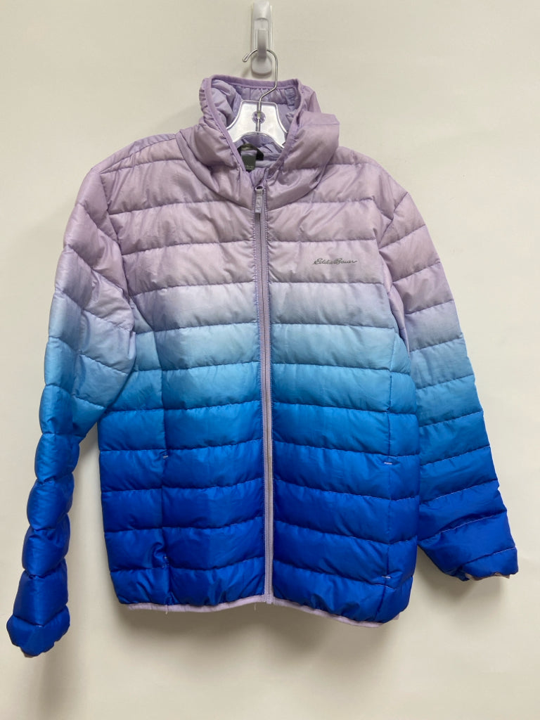 Eddie Bauer SIZE XL Lavender Blue Gradient Zip Down Hooded Girl&