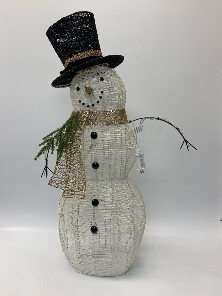 White Black/Gold Lit Glitter Christmas