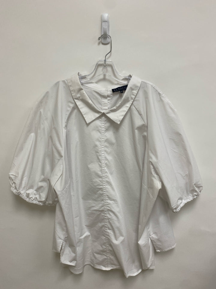 ELOQUII  SIZE  28 White Puff Sleeve Plus Size Top