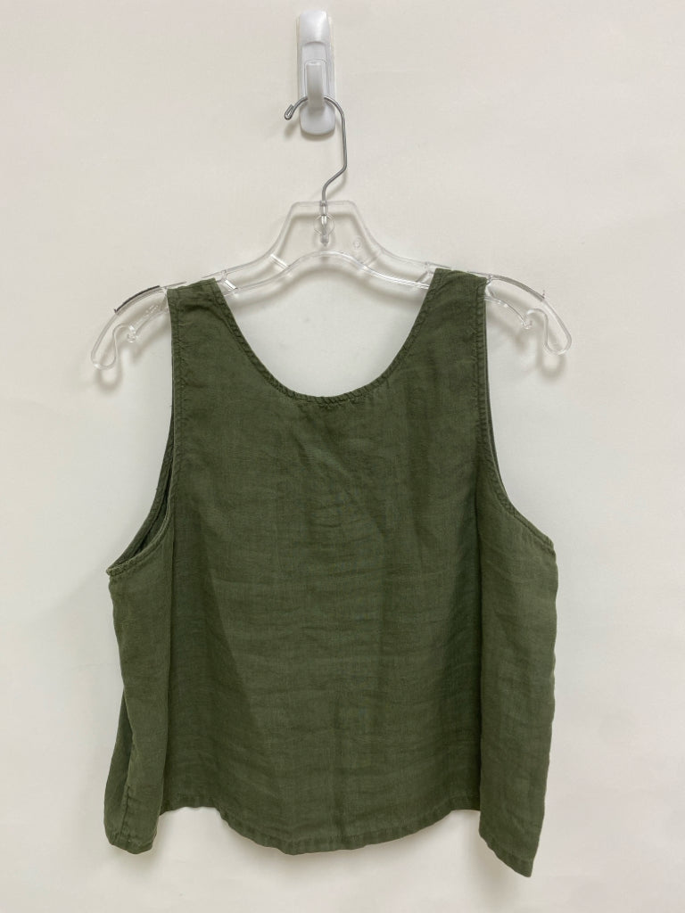 NWT Tahari Size L Dark Green Tank Linen Ladies Top