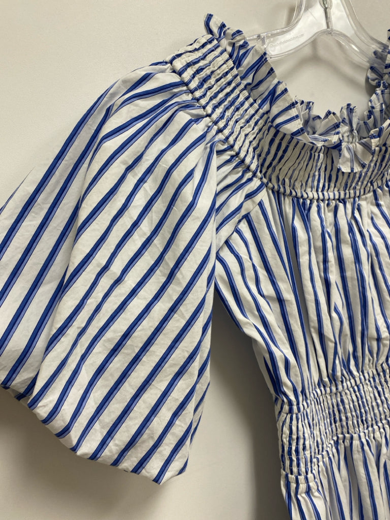 Size XS White Blue Striped Ladies Dress