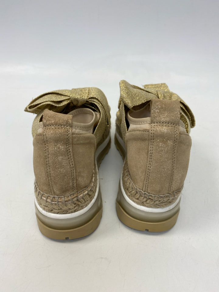 Gaimo Size 37 Brown Gold Lace-up Sneakers