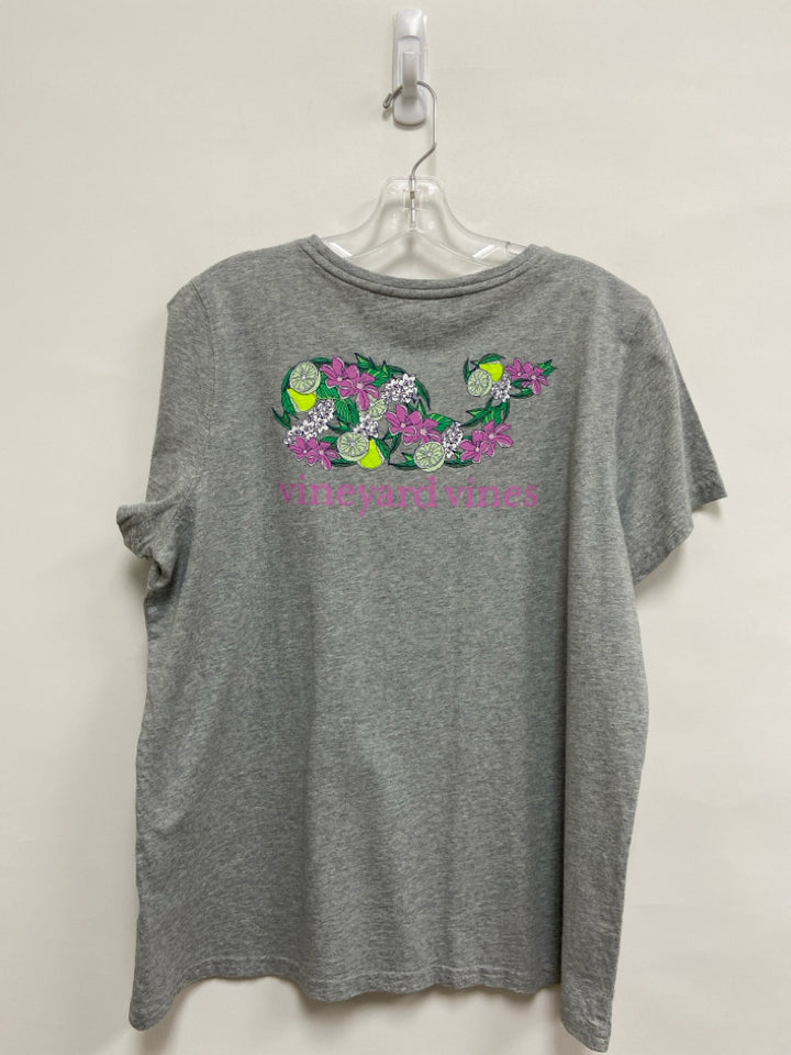 Vineyard Vines Size XL Gray Purple/Green Whale Ladies Top