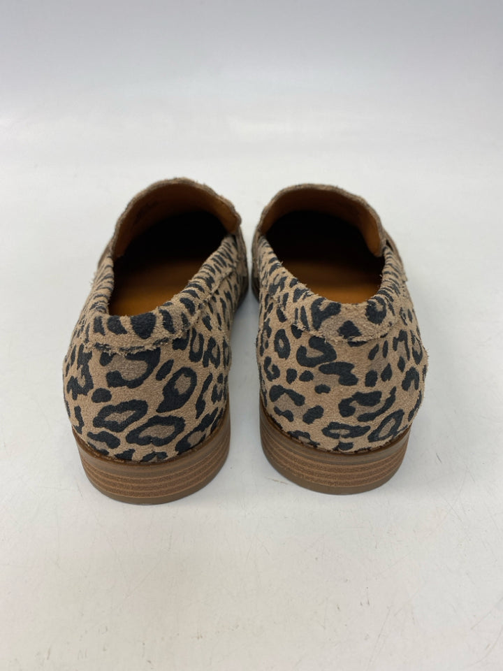 NWT Lucky Brand US Shoe Size 8 Tan/Blk Animal Print Flats