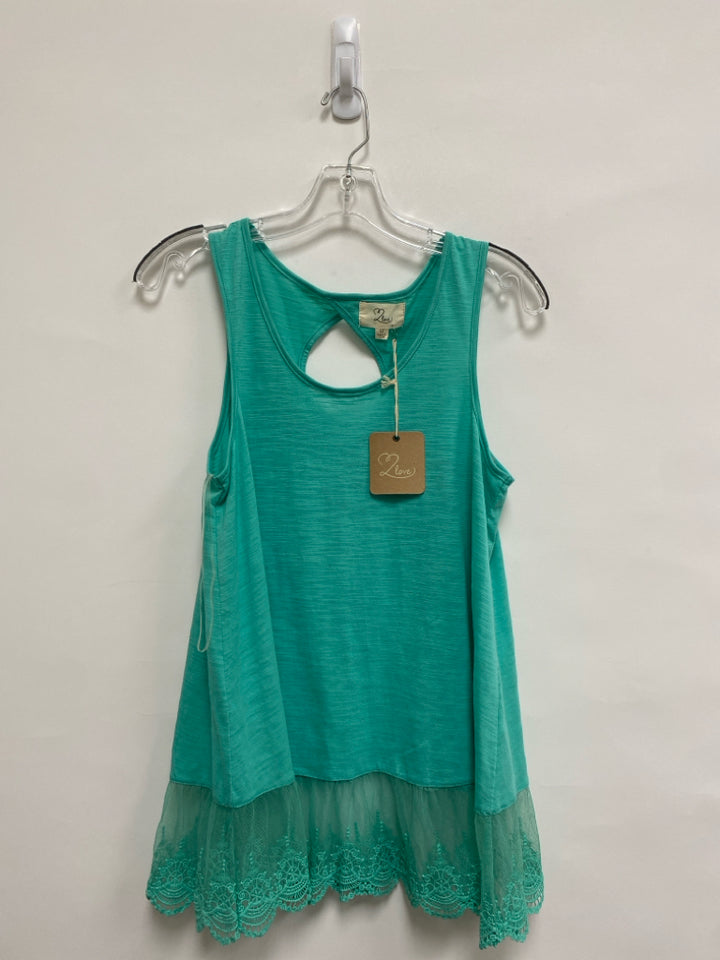 NWT Size M Teal Green Sleeveless Lace Ladies Top