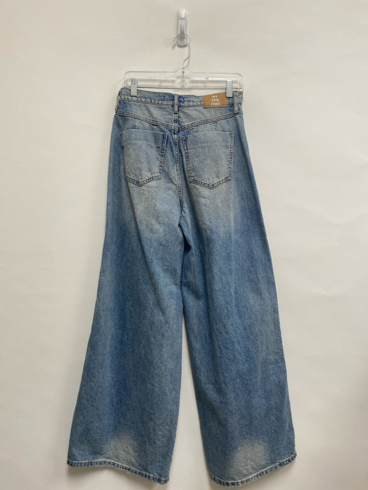 We The Free Size 28 Faded Denim Distressed Wide Leg Ladies Jeans