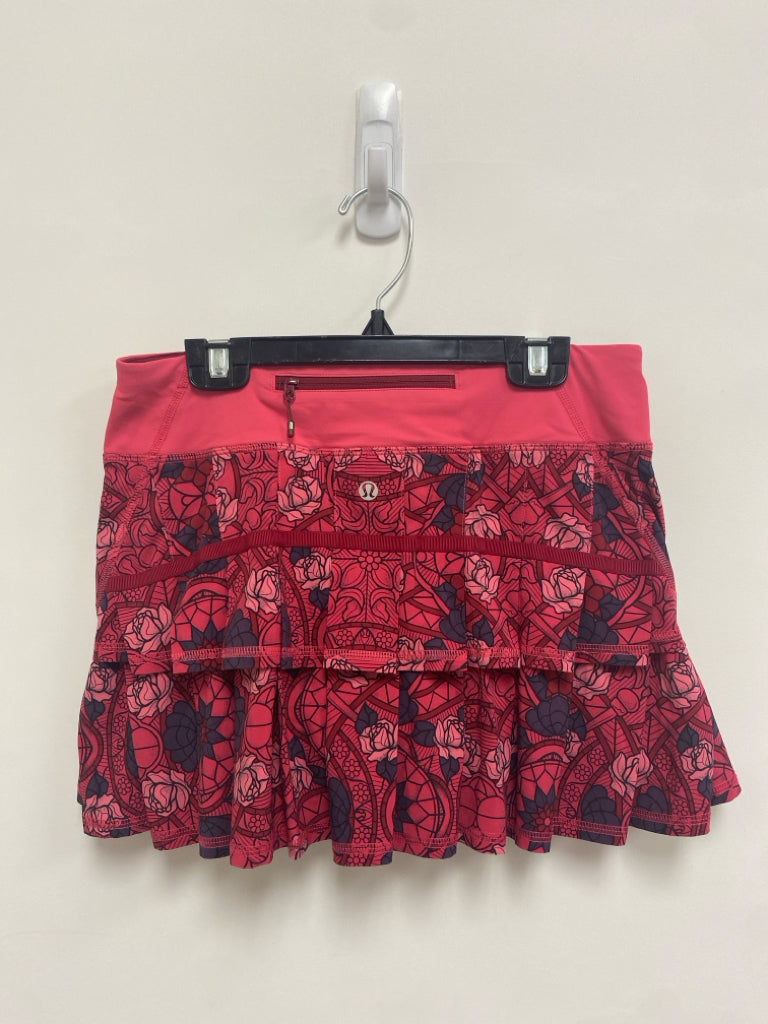 Lululemon Size 4 Hot Pink Gray Floral Athletic Skort