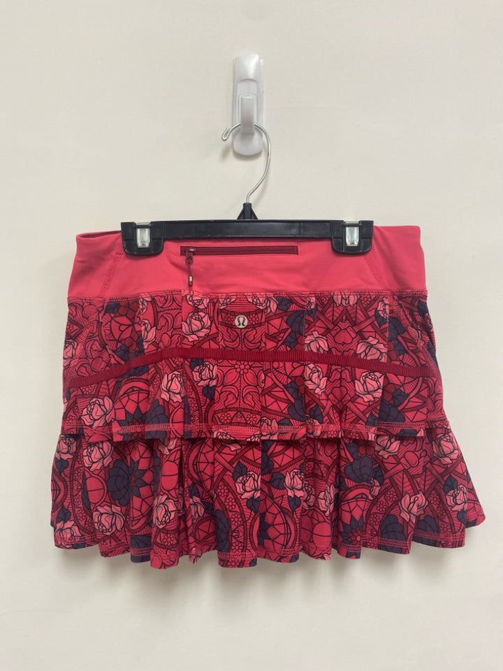 Lululemon Size 4 Hot Pink Gray Floral Athletic Skort