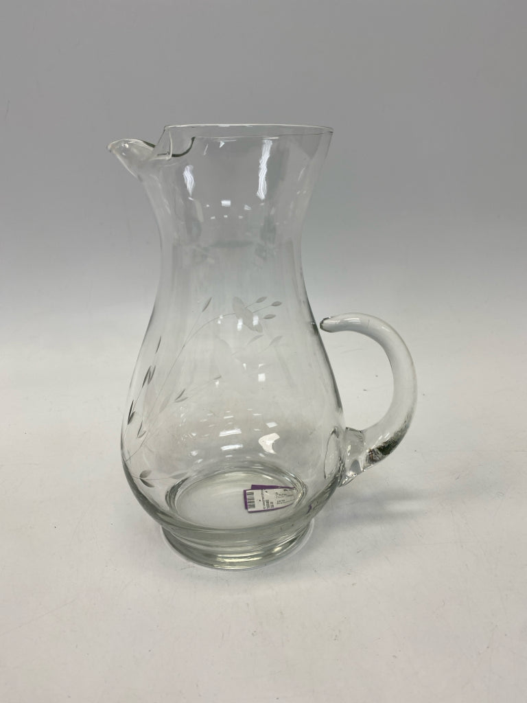 Princess House Clear Etched Pitcher