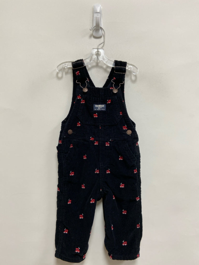 Osh Kosh SIZE 9M Black Red Trains Corduroy Boy&