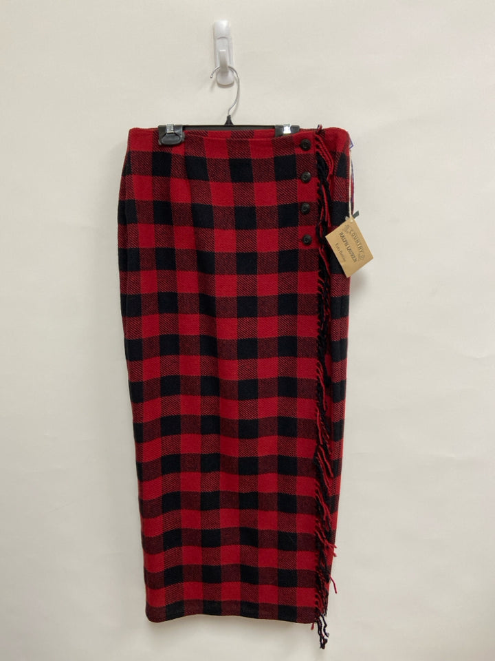 NWT Ralph Lauren Size 14 Red/Black Buffalo Check Wool Ladies Skirt