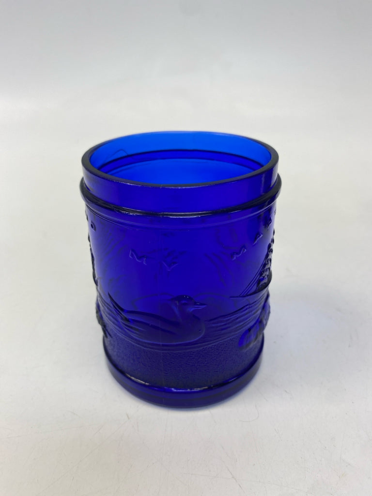Cobalt Glass Candle