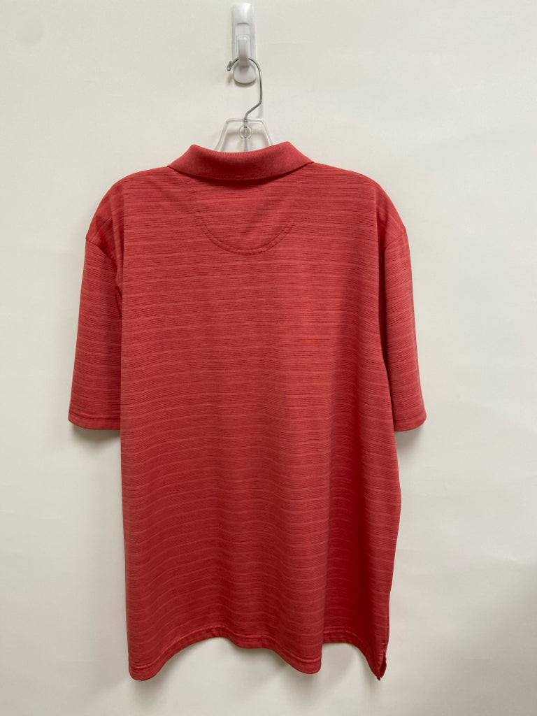 Greg Norman Size XL Coral Striped Polo Men&