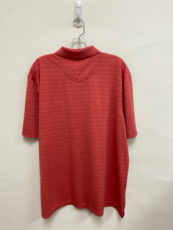 Greg Norman Size XL Coral Striped Polo Men&