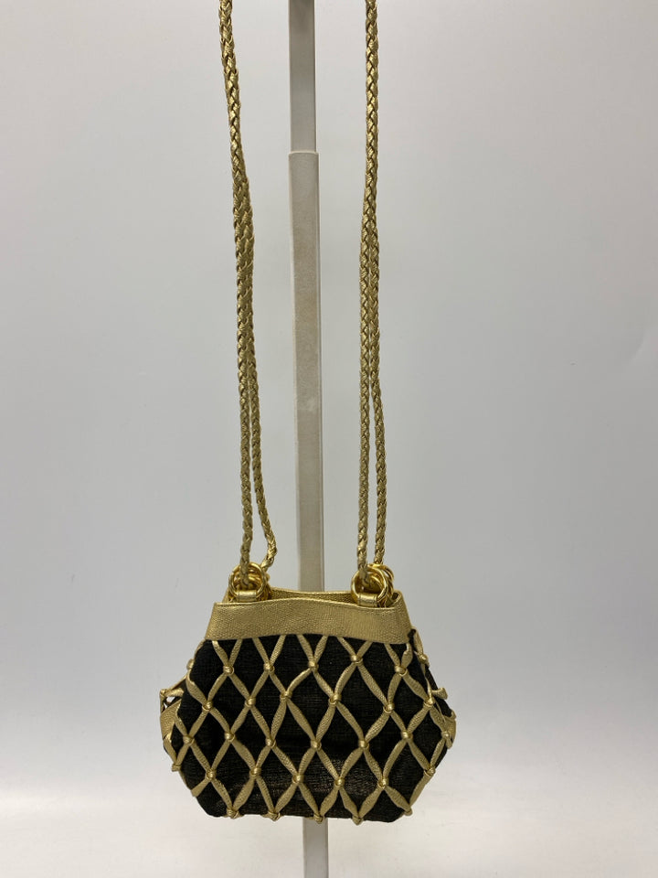 Gold Black Handbag
