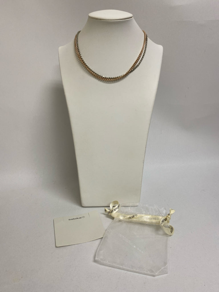 NWT sabika Rose Gold Gray Jeweled Necklace