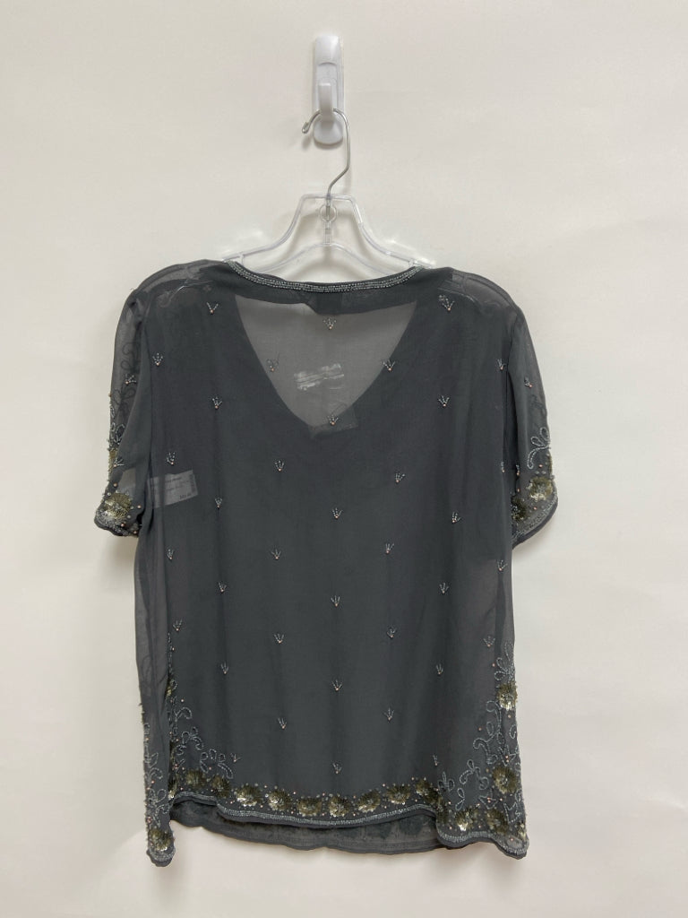 NWOT Sundance Size L Dark Gray Beaded Ladies Top