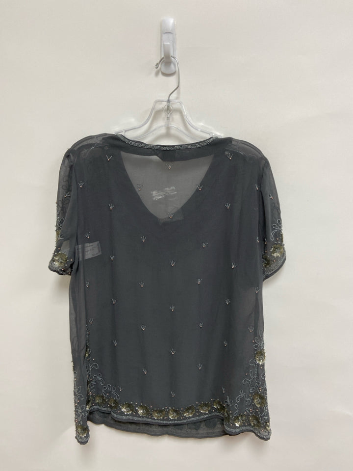 NWOT Sundance Size L Dark Gray Beaded Ladies Top