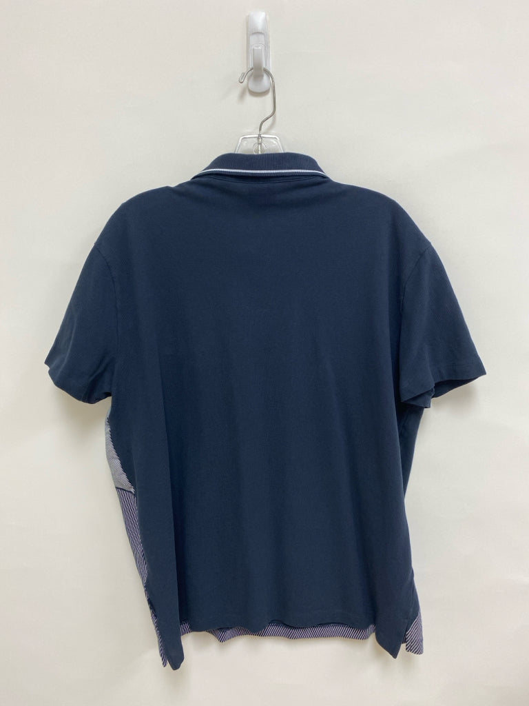 Size XL Navy White Logo Polo Men&
