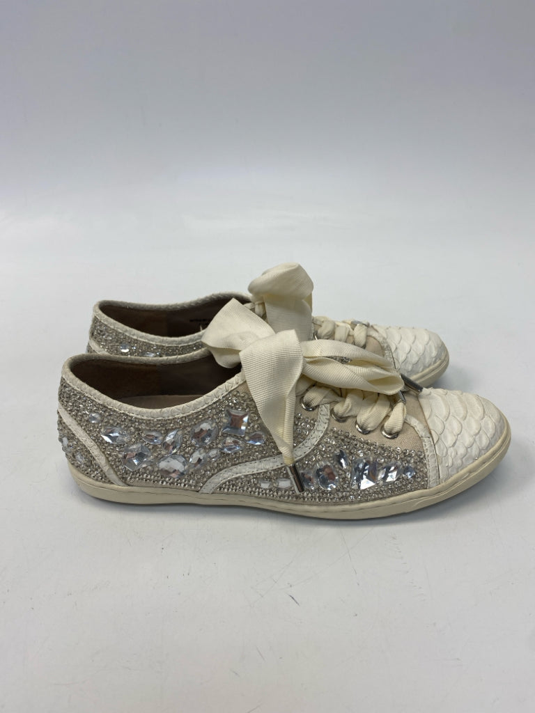 Donald Pliner  Size 6.5 Wht/Cream Rhinestone(s) Sneakers