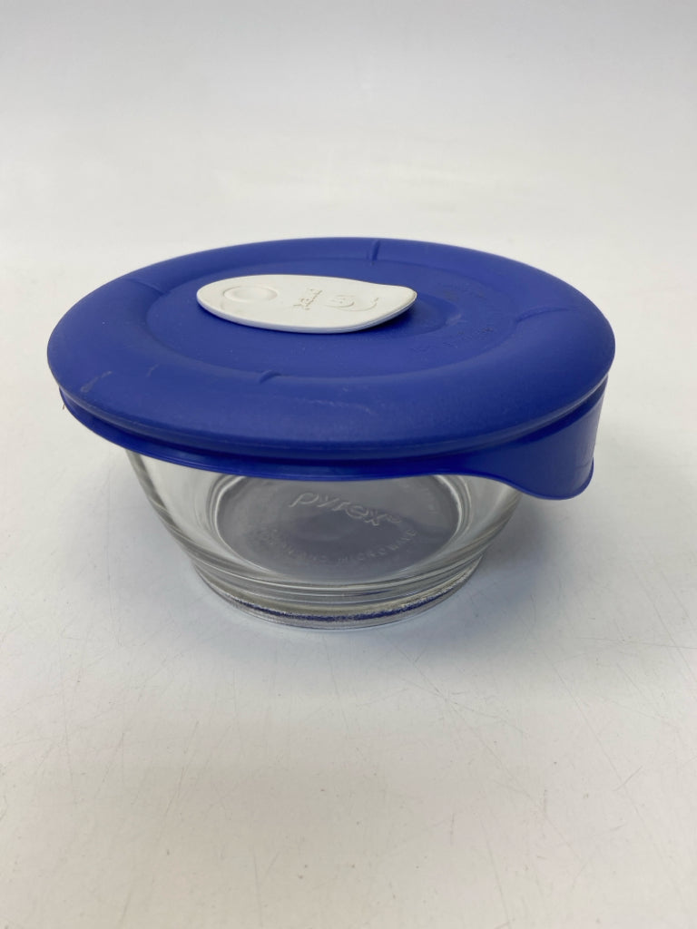 Pyrex Clear Blue Glass/Plastic Storage Container