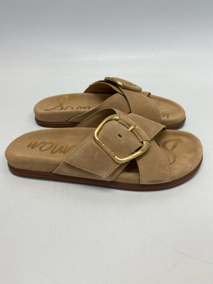 NWOT Sam Edelman  Size 8.5 Tan Gold Buckle(s) Sandals