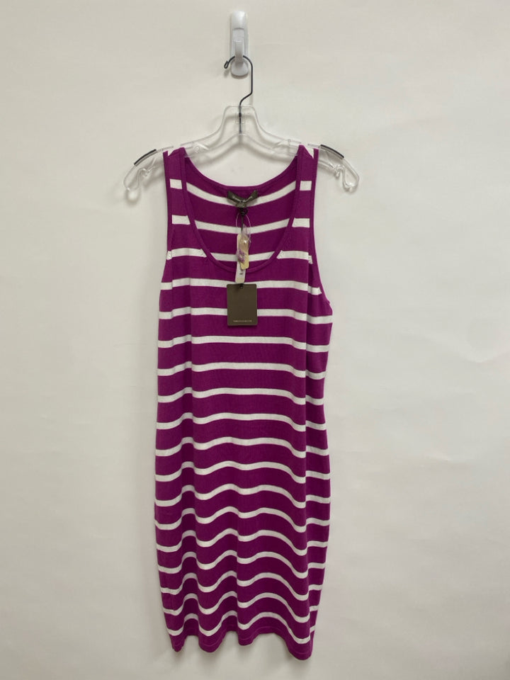 NWT Tommy Bahama Size L Purple White Striped Sleeveless Ladies Dress