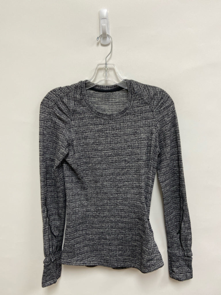 Lululemon Size 2 Black Gray Ruffles Athletic Top