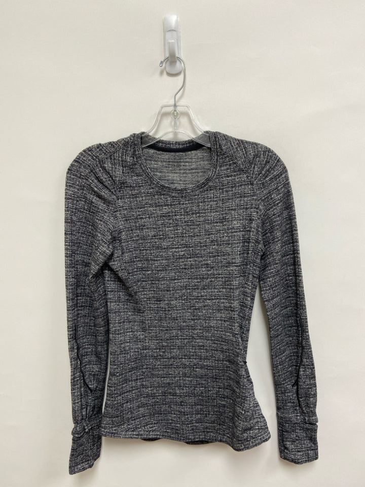 Lululemon Size 2 Black Gray Ruffles Athletic Top