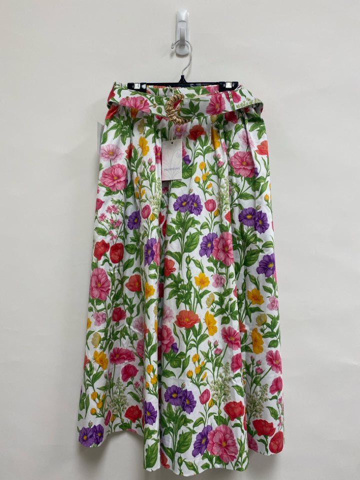 NWT Size S White Multi Color Flowers Ladies Skirt