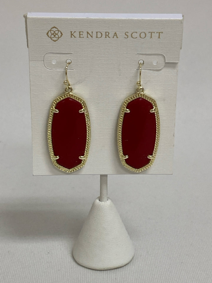 NEW/PKG Kendra Scott Red Gold Color Stones Earrings