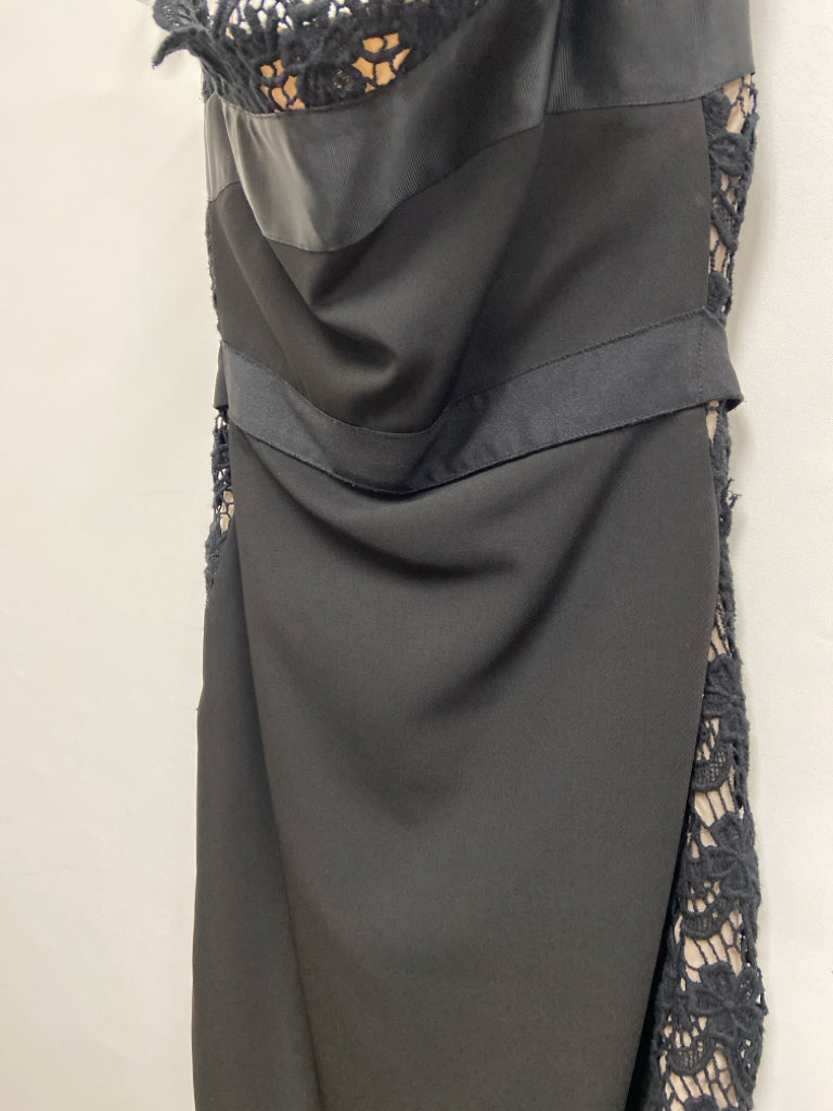 Size 4 Black Nude Strapless Crochet Ladies Dress