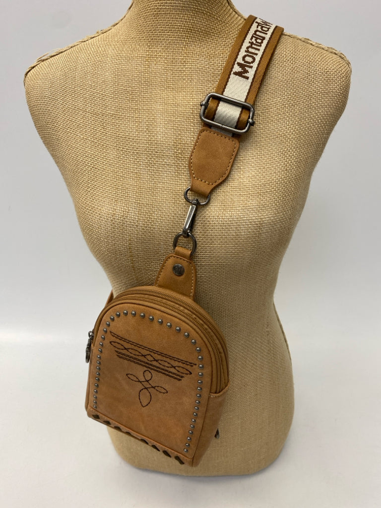 Montana West Brown Studded Handbag