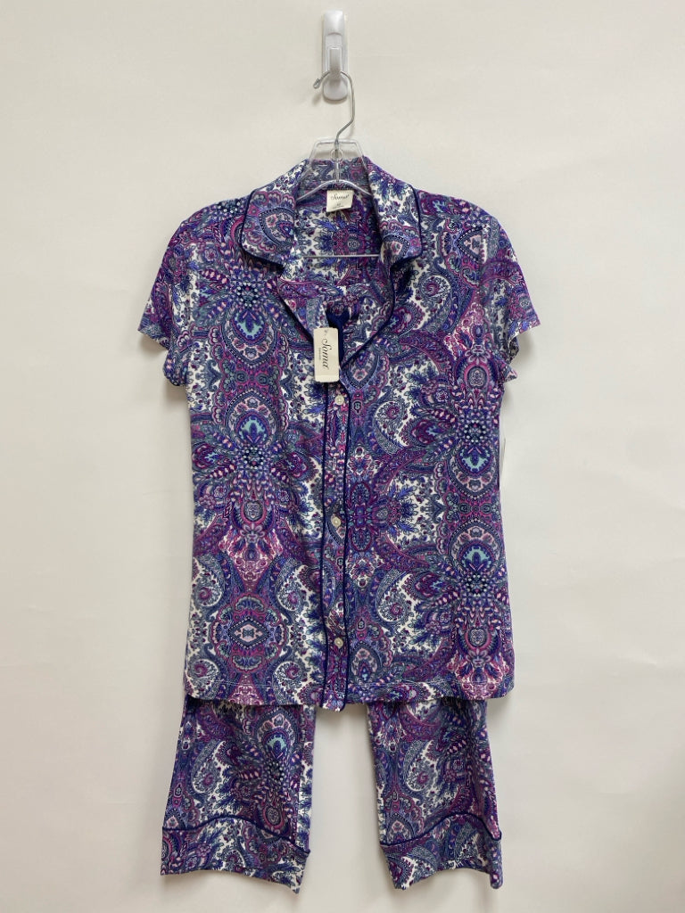 NWT Soma Size S White/Pink Purple/Gray Paisley Ladies 2pc Pajamas