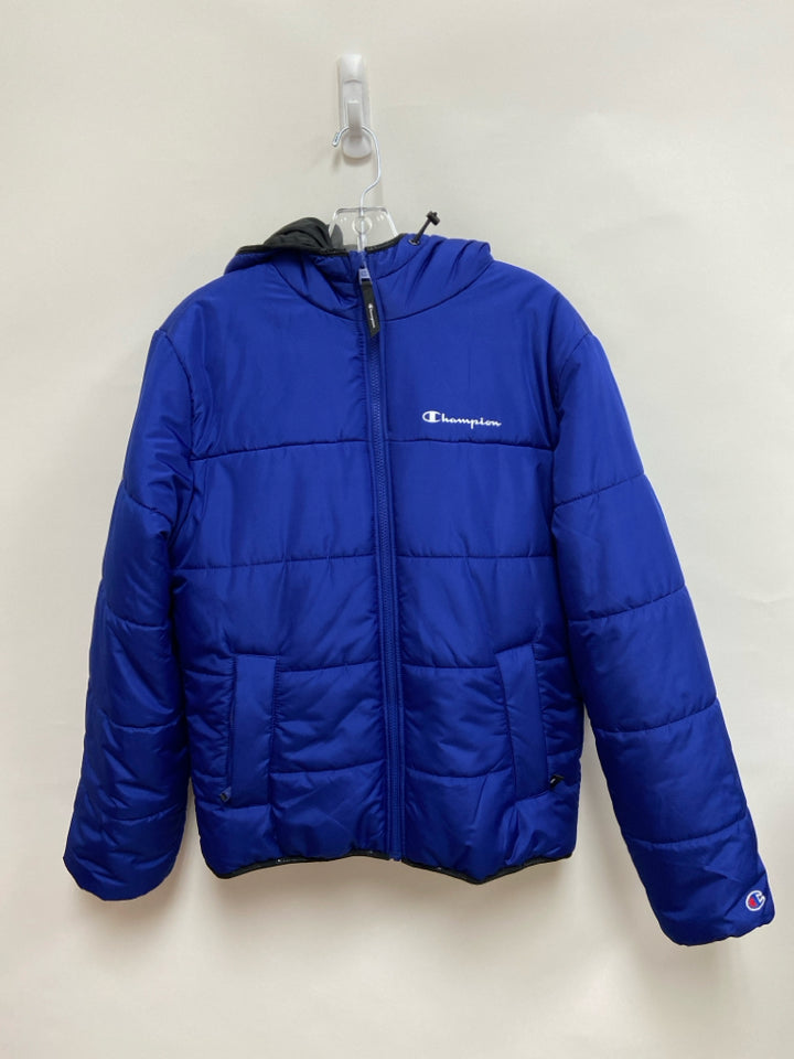 Champion Size S Blue Puffer Hooded Men&