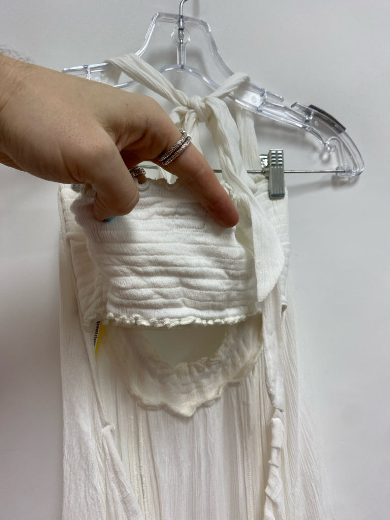 NWT Free People Size XS White Crinkle Maxi Ladies Dress